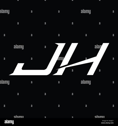 Jh Logo Monogram Letter With Slice Style Design Template Stock Photo