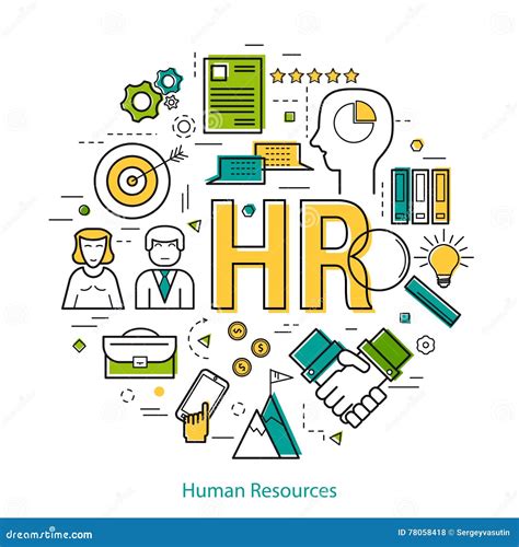 Concept Human Resources LineArt Stock Illustration Illustration Of