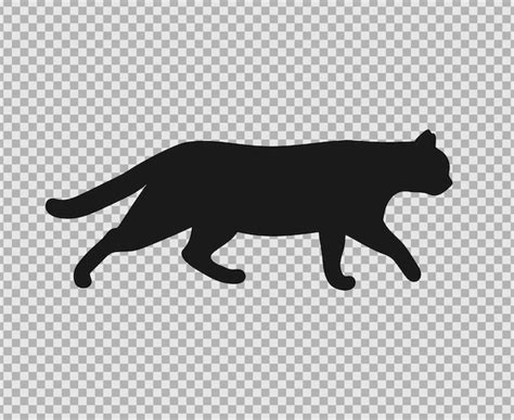 Premium Vector Walking Cat Silhouette On Transparent Background