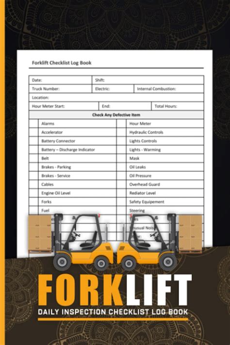 Buy Forklift Daily Inspection Checklist Log Book Forklift Checklist Inspection Logbook Osha