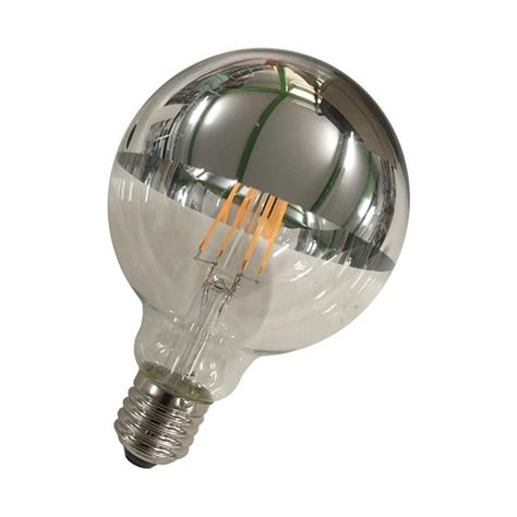 BAI LED Filament Globe G95 E27 4W 2700K Kopspiegel Zilver Helder 350lm