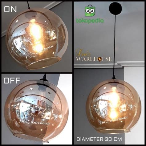 Jual Lampu Gantung MODERN CLEAR BROWN GLASS 30 CM Pendant Light