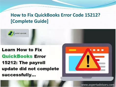 PPT How To Fix QuickBooks Error Code 15212 PowerPoint Presentation