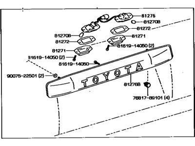 genuine toyota lamp assy license plate