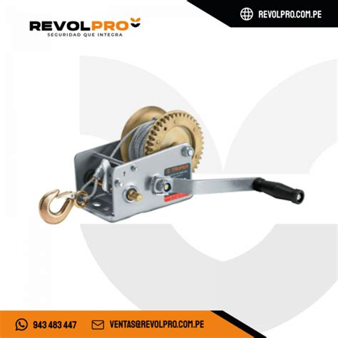 Malacate De Manivela 1100 Kg Con Cable Truper Revolpro