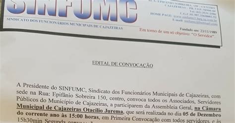 Folha VIP de Cajazeiras Sinfumc publica edital de convocação para