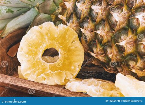 Dried And Candied Pineapple Ring Stock Image Image Of Food Closeup