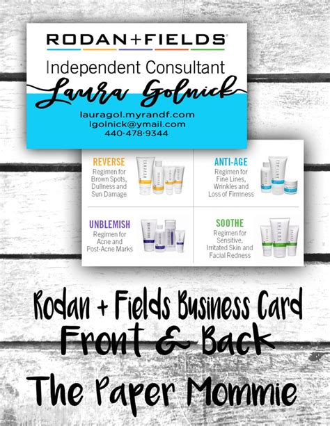 Rodan Fields Business Card Custom Add Your Own Info To This Cute