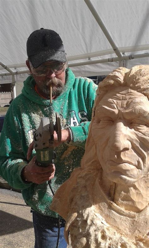 Chainsaw Carving Cigar Store Indian Face Carving