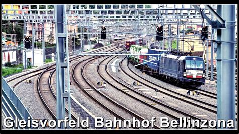 Morgendliche Zugsichtungen Beim Gleisvorfeld Des Bahnhof Bellinzona