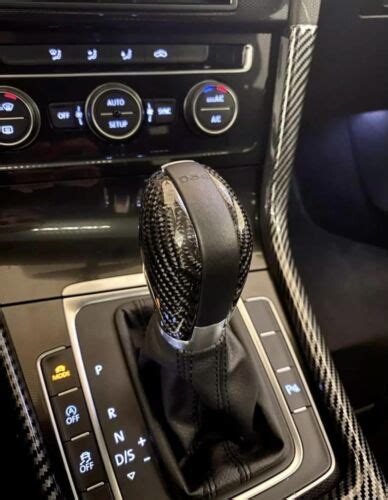 Carbon Fibre Dsg Gear Selector Knob Trim Cover For Vw Golf Mk7 Mk75 R Gti Gtd Ebay