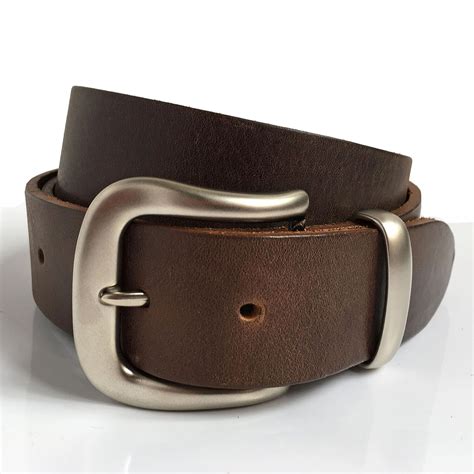 Classical Brown Leather Belt For Men Handmade In Uk 1 1 2 Ca 4cm With