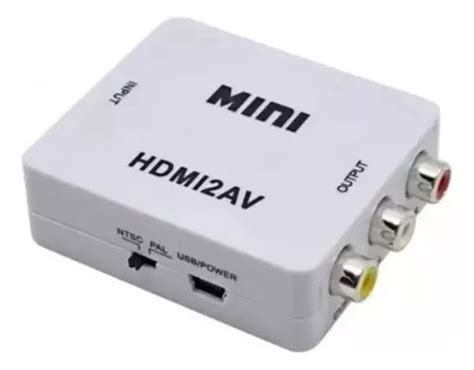 Mini conversor de vídeo HD Hdmi X Av Rca HDMI2av MercadoLibre