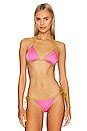 VERSACE Reversible Bikini Top In Pale Avocado Pink Lemonade REVOLVE