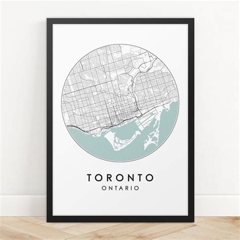 Toronto City Print Street Map Art Toronto Map Poster Etsy