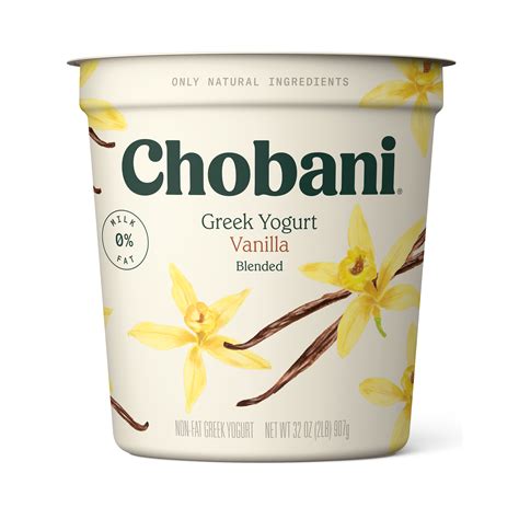 Chobani Yogurt Greek Vanilla Non Fat Milk Lbs