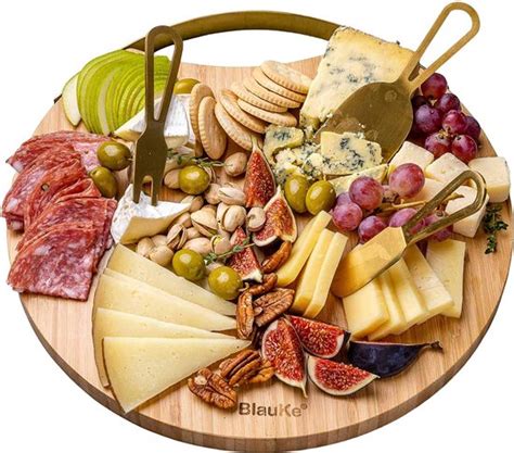 Kaasplank Van Bamboe Met Kaasmessen Set Bamboo Cheese Board Set Ronde