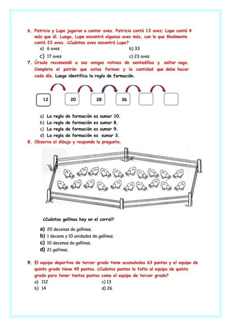 Evaluaci N Diagnostica De Matem Tica Tercer Grado Pdf