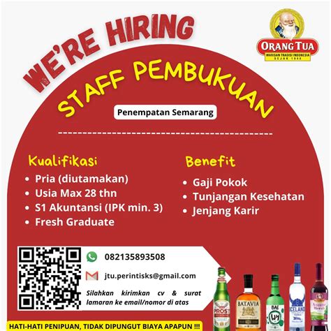 Lowongan Kerja Oktober Orang Tua Group Staff Pembukuan Scu