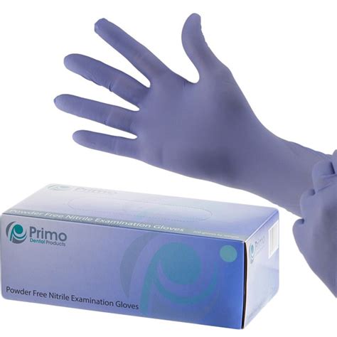 Primo Nitrile Exam Gloves Medium 200bx Purple Powder Free Dental