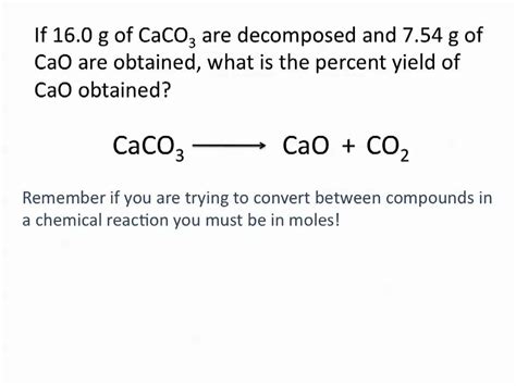 Finding Theoretical Yield And Percent Yield