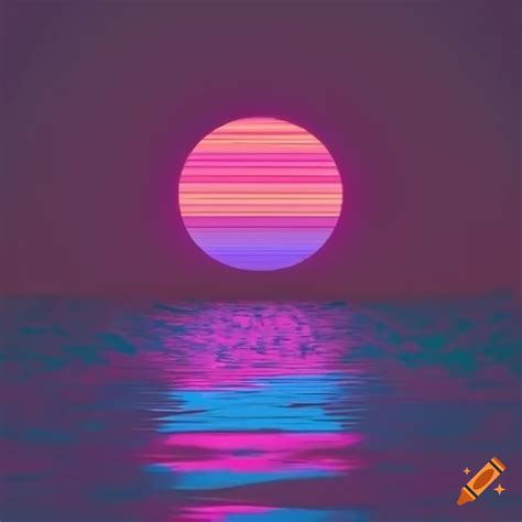 Abstract Sunset Artwork With Geometric Shapes
