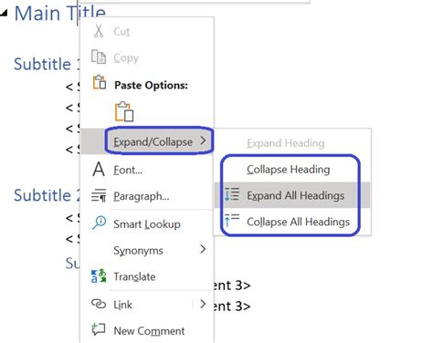 How To Create Collapsible Headings In Word Turbotech