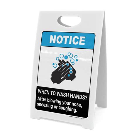 Notice Wash Hands After Sneezing Ansi Portrait A Frame Sign