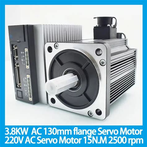 3 8kw Ac 130mm Flange Servo Motor And Digital Display Driver With 458 Communication Set 220v