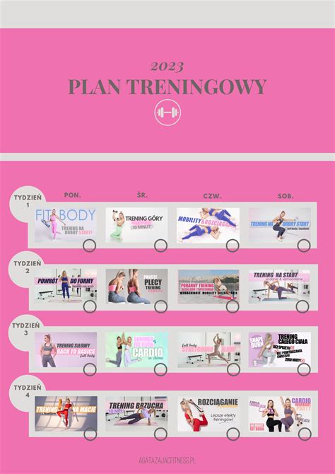 Darmowy plan treningowy 2023 dla aktywnych i początkujących Agata Zając