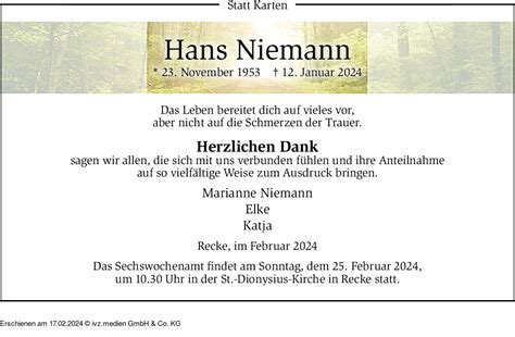 IVZ Trauer Hans Niemann