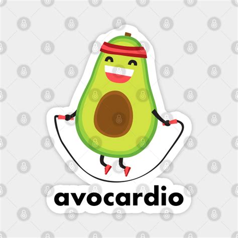 Avocardio Avocado Doing Cardio Funny Avocado Lover Gift Magnet