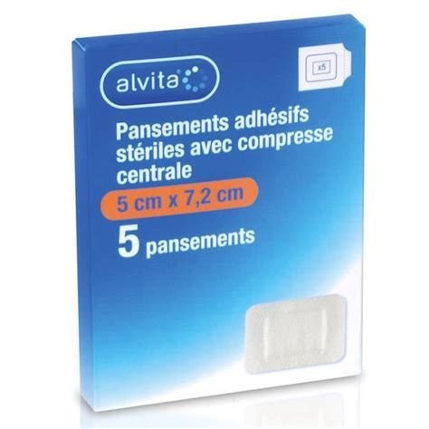 Alvita Pansement Adh Sif St Rile Avec Compresse Centrale X Cm