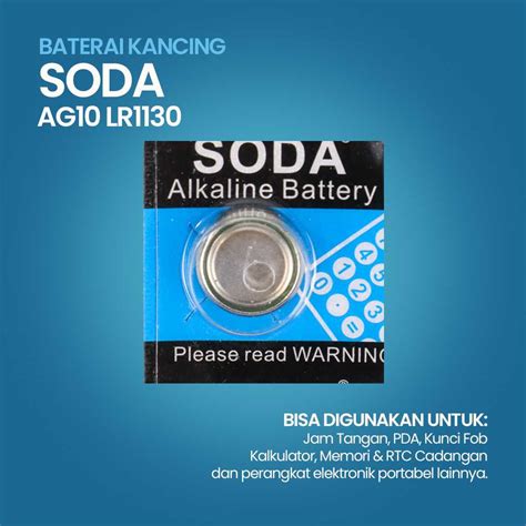 Jual SODA Baterai Kancing Lithium AG10 LR1130 1 5V 1 PCS Jakmall