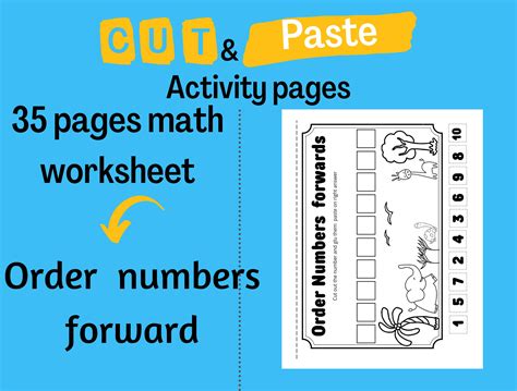 Cut And Paste Activity Pagescut And Glue Math Printable Etsy