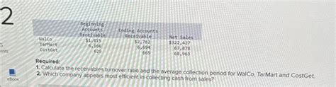 Solved Required Calculate The Receivables Turnover Ratio Chegg