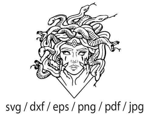 Medusa Head Svg Woman Snake Head Svg Dxf Png Gorgona Svg