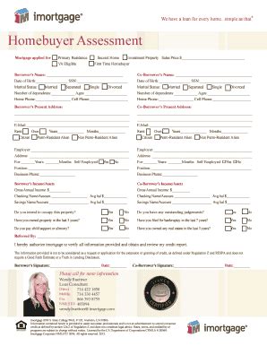 Fillable Online Bhomebuyerb Assessment Brandywine Homes Fax Email