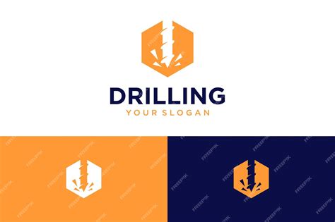 Premium Vector Drilling Logo Design With Drill Bit And Drilling Machine