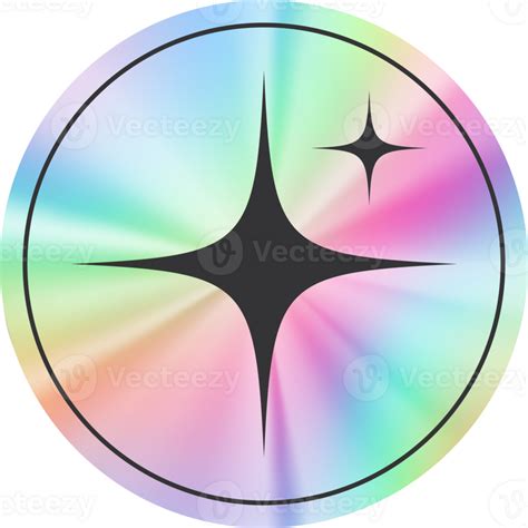 Y K Holographic Sticker Star Png