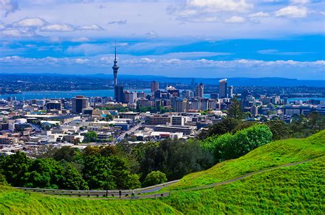 View Of The Skyline Of Auckland New Zealand From Mt Eden Featuring