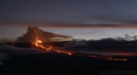 Mauna Loa Eruption At Sunset R Volcanoes