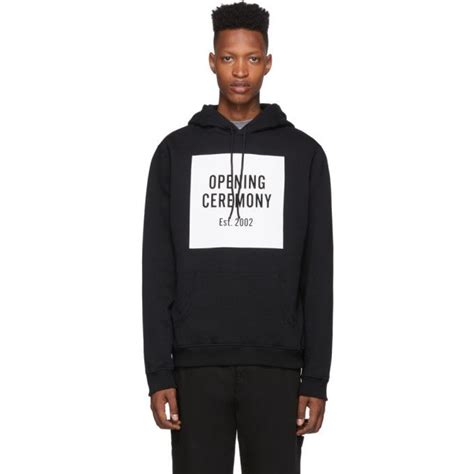 Opening Ceremony Box Logo Hoodie In Black Modesens Box Logo Hoodie