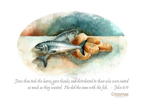 Five Loaves And Two Fish Christian Paintings Two Fish Bible Images