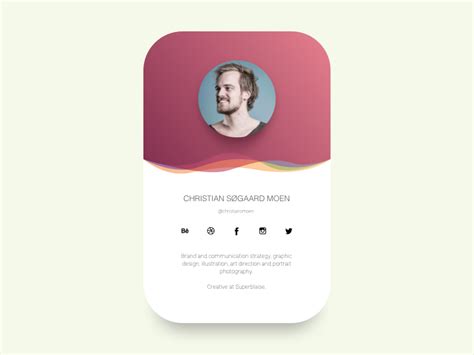 Profile Card UI by Christian Søgaard Moen on Dribbble