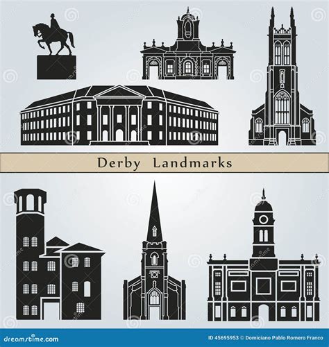 Derby Landmarks and Monuments Stock Illustration - Illustration of derby, city: 45695953