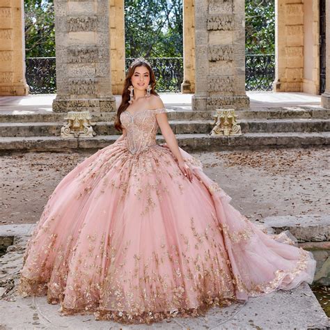 Light Pink And Gold Quinceanera Dresses