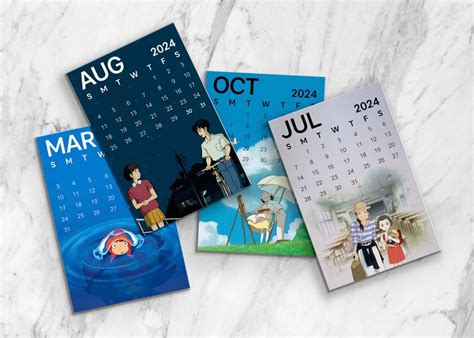 Kalender 2024 Studio Ghibli Tischkalender 2024 Anime Etsy De