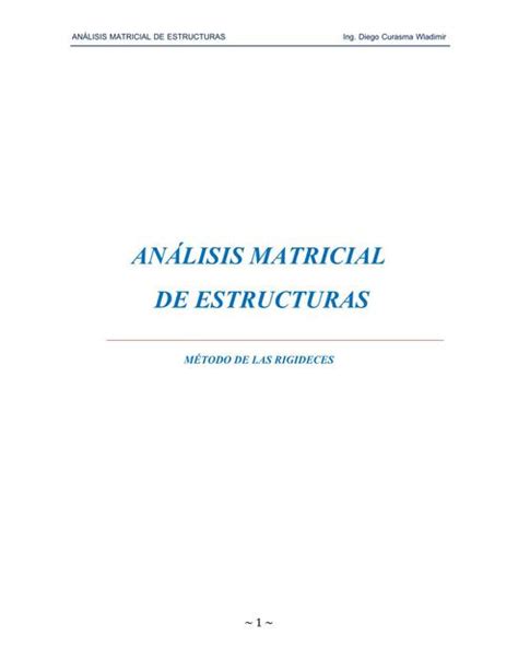 Análisis Matricial De Estructuras Por Rigidez Anon uDocz