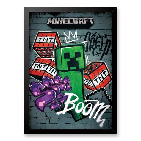 Quadro E Poster Creeper Minecraft Quadrorama